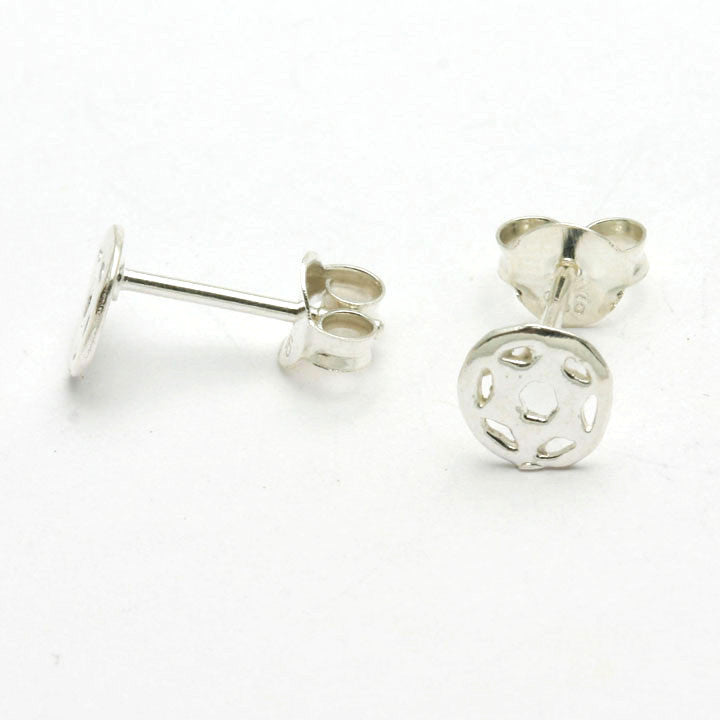 Sterling Silver Jewish Star of David Stud Earrings Encircled - JewelryJudaica