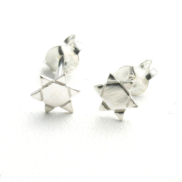 Sterling Silver Jewish Star of David Earrings Modern - JewelryJudaica