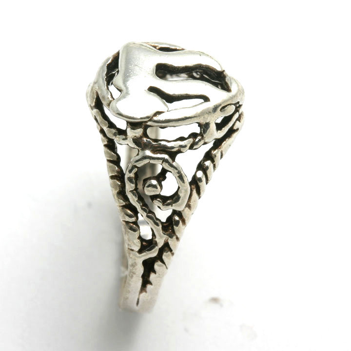 Sterling Silver Chai Ring Filigree Oxidized Judaica - JewelryJudaica