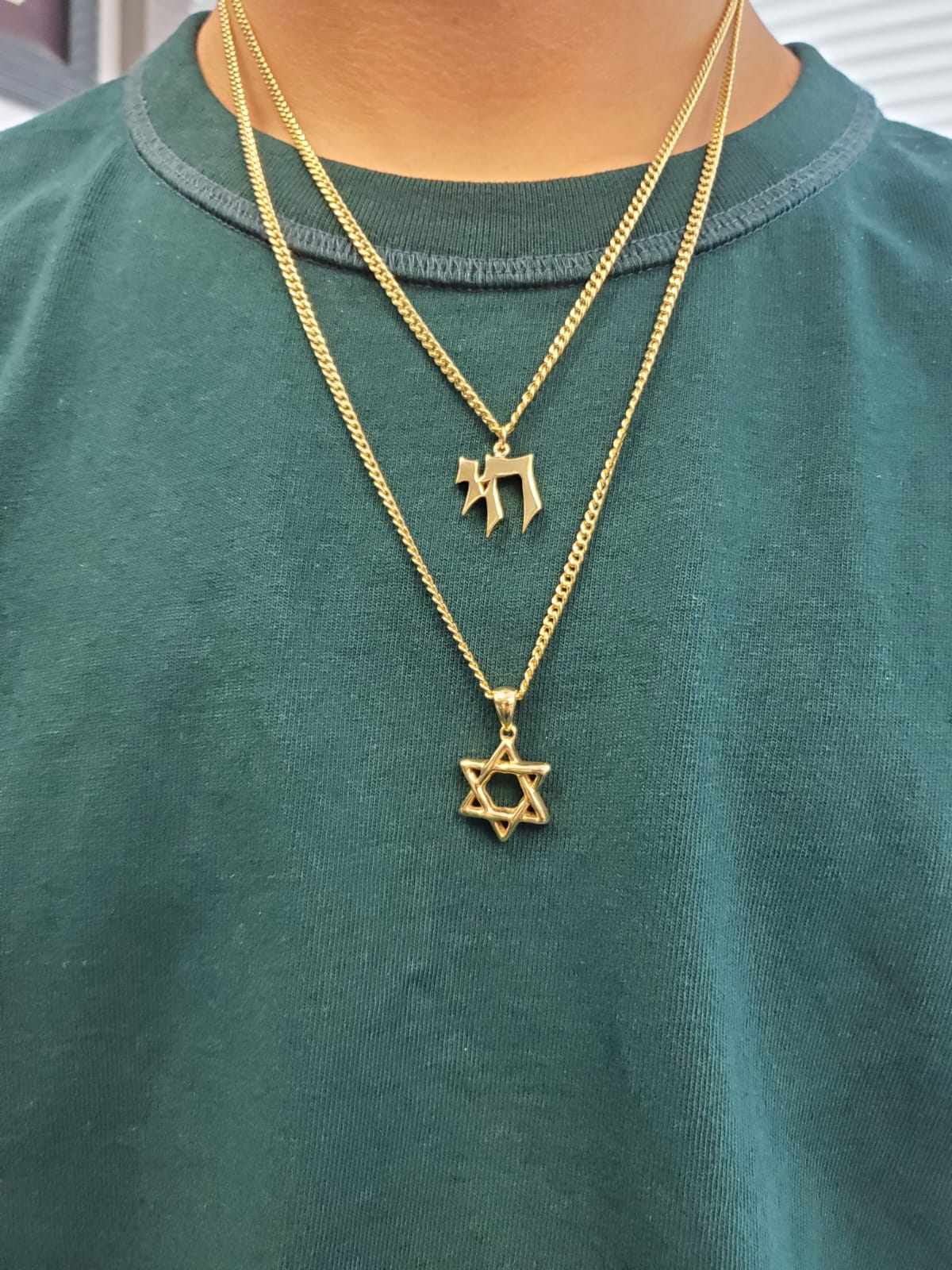 14k Yellow Gold Chai Modern Pendant Solid