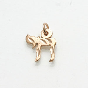 14k Rose Gold Chai Pendant Small Diamond Cut - JewelryJudaica