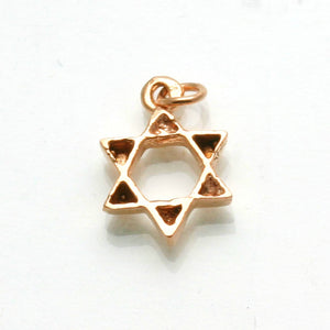 14k Rose Gold Jewish Star of David Small Pendant Thick - JewelryJudaica