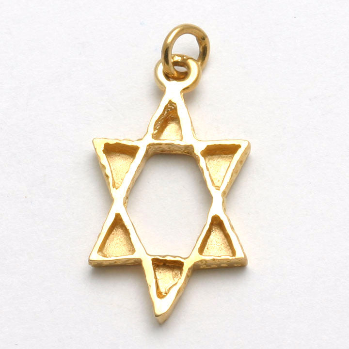 14k Yellow Gold Modern Star of David Pendant - JewelryJudaica