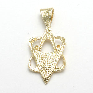 14k Yellow Gold Jewish Star of David Pendant Modern - JewelryJudaica