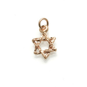 14k Rose gold Tiny Braided Star of David Pendant - JewelryJudaica