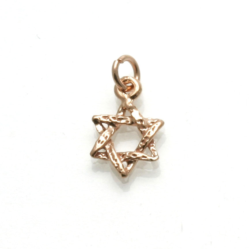 14k Rose gold Tiny Braided Star of David Pendant - JewelryJudaica