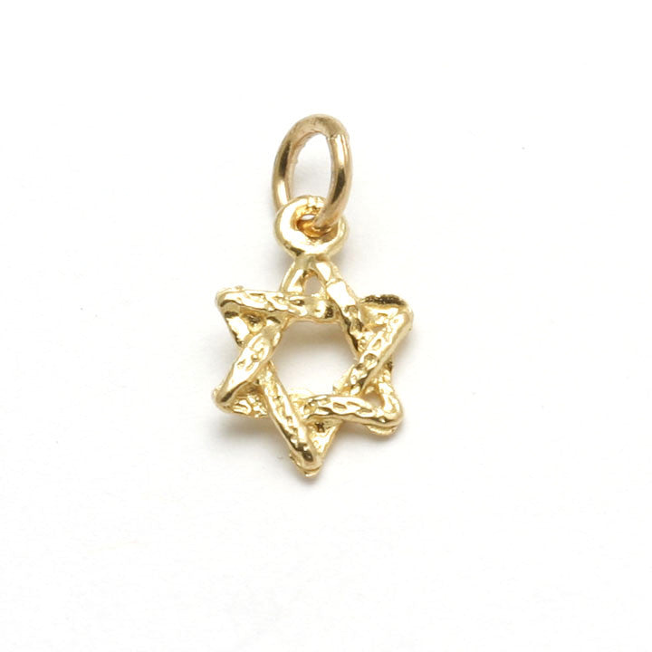 14k Yellow gold Tiny Braided Star of David Pendant - JewelryJudaica