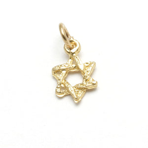 14k Yellow gold Tiny Braided Star of David Pendant - JewelryJudaica