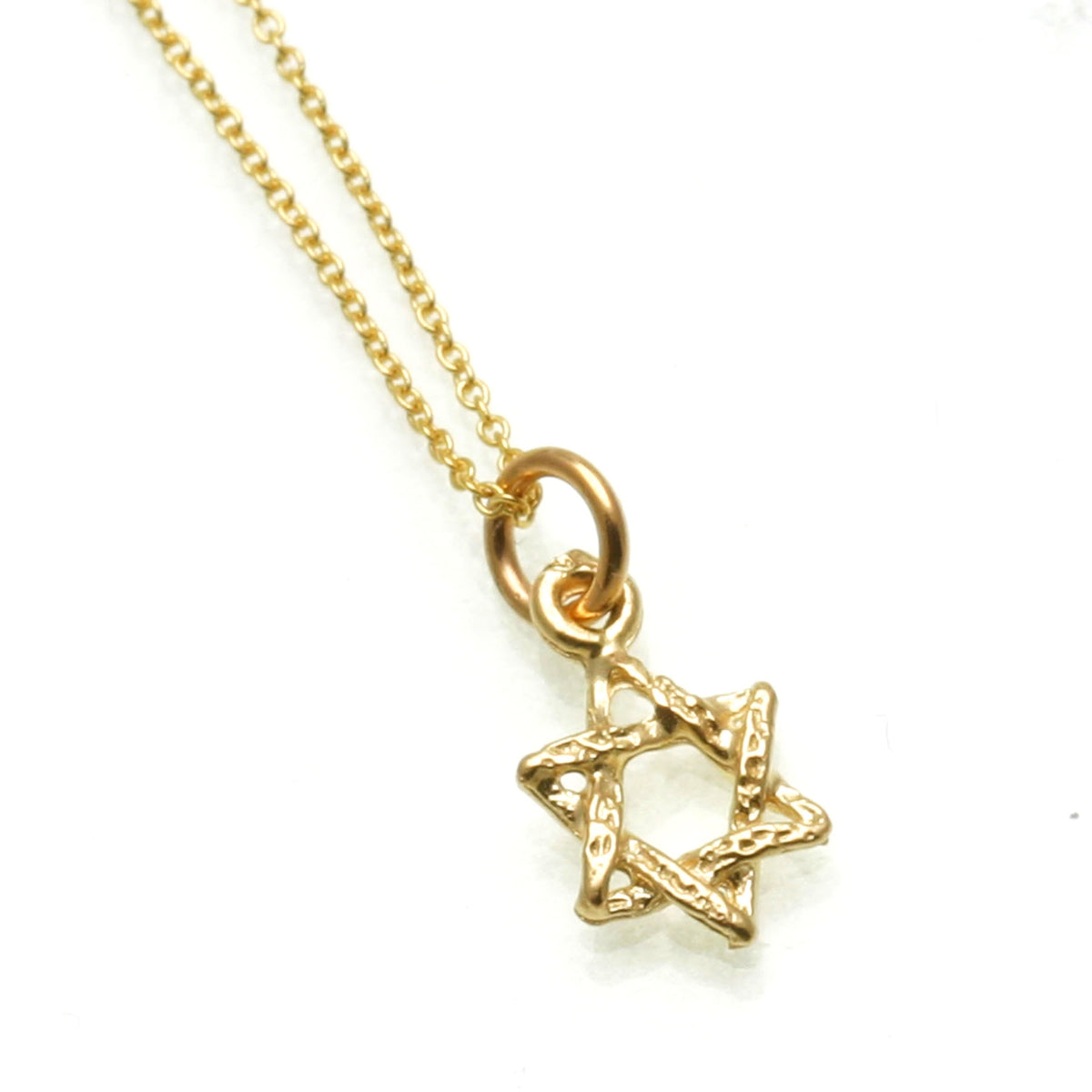 Gold Star of David Necklace - Solid Gold Star of David