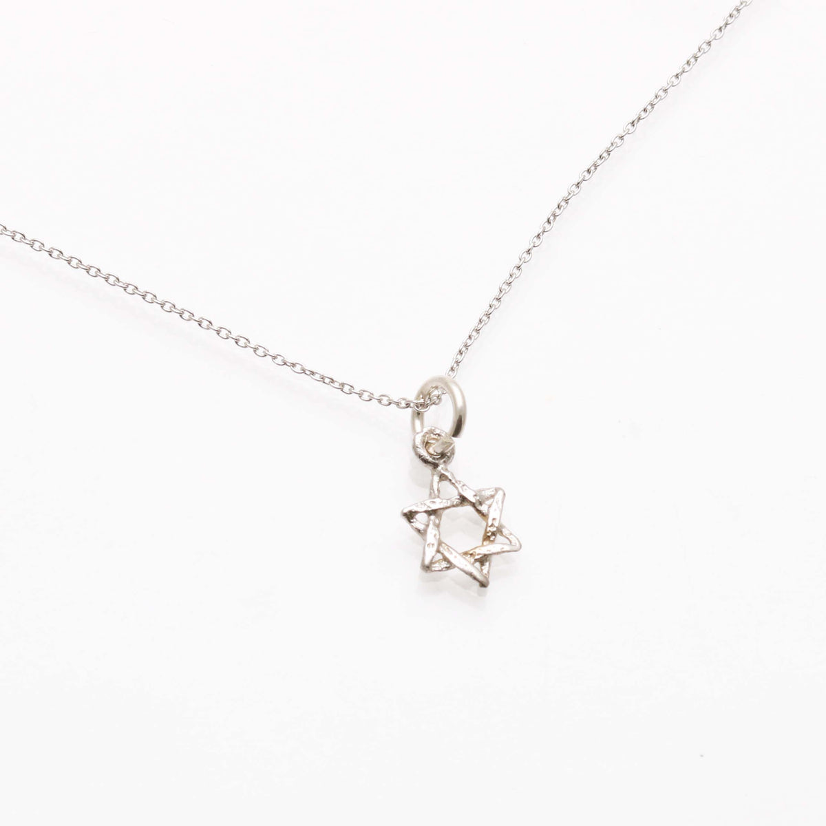 14k White gold Petite Star of David Necklace - JewelryJudaica