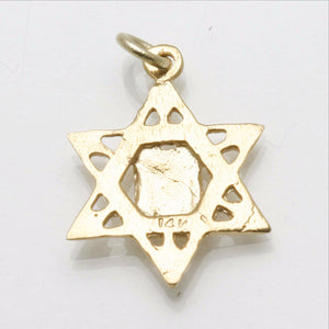 14k Yellow gold Star of David 10 commandments Pendant - JewelryJudaica