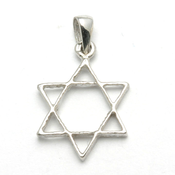 14k White Gold Jewish Star of David Pendant - JewelryJudaica