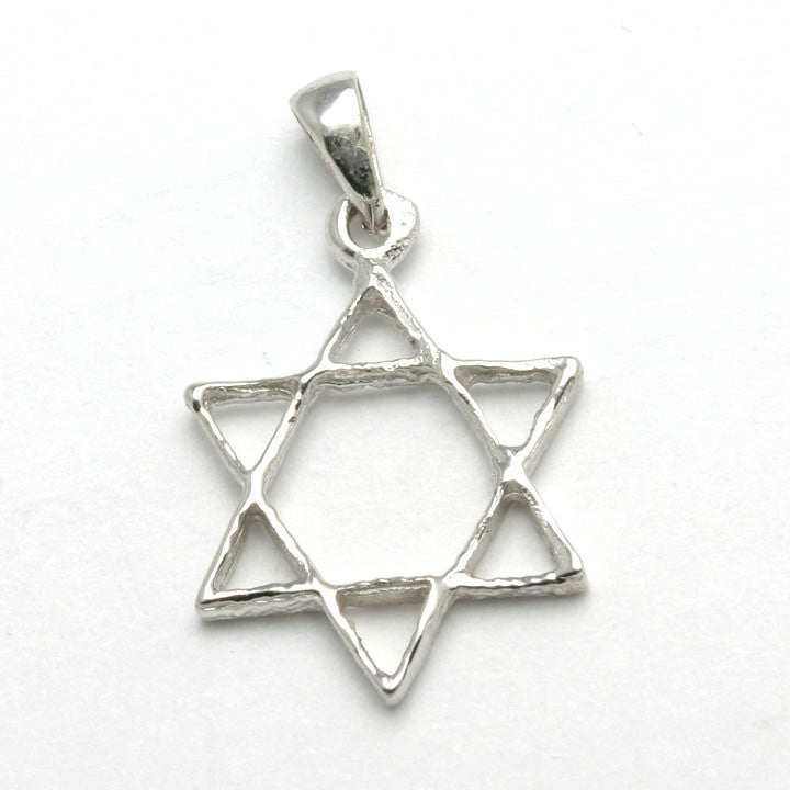 14k White Gold Jewish Star of David Pendant - JewelryJudaica