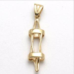 14k Yellow Gold Star of David 3D Elongated - JewelryJudaica