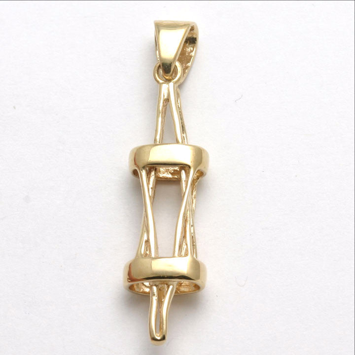 14k Yellow Gold Star of David 3D Elongated - JewelryJudaica