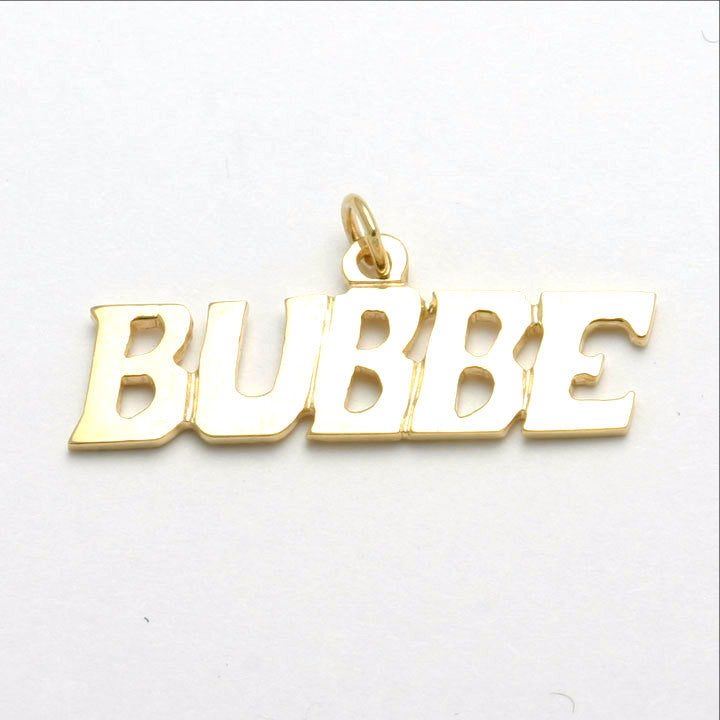 14k Yellow Gold Bubbe Pendant Grandmother Yiddish - JewelryJudaica