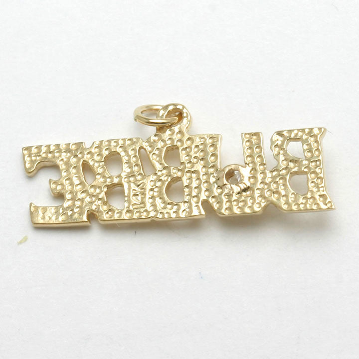 14k Yellow Gold Bubbe Diamond Pendant Grandmother Yiddish - JewelryJudaica