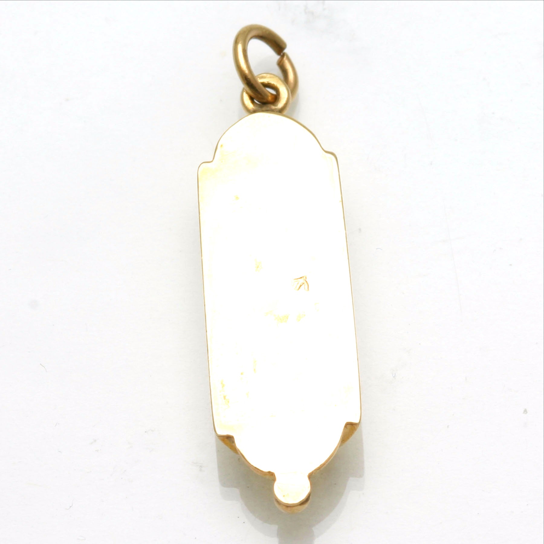 14k Yellow gold Mezuzah Shin Pendant Large Traditional - JewelryJudaica