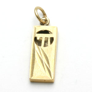 14k Yellow Gold Mezuzah Pendant Chai - JewelryJudaica