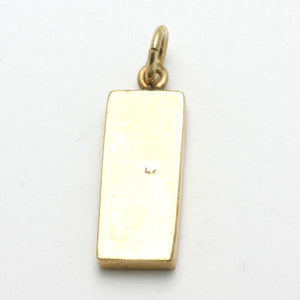 14k Yellow Gold Mezuzah Pendant Chai - JewelryJudaica
