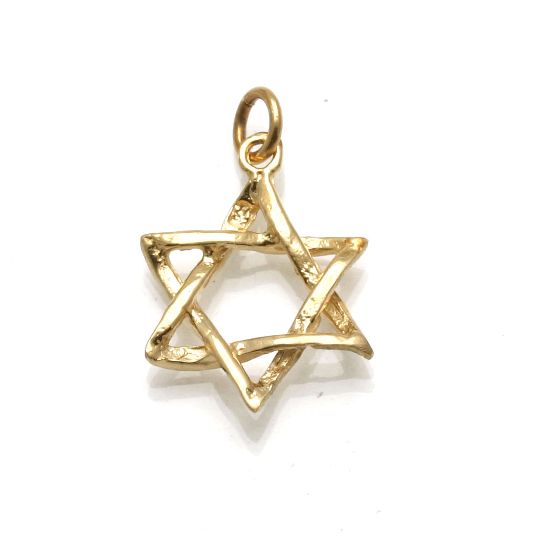 14k Yellow Gold Woven Jewish Star of David Pendant - JewelryJudaica