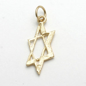 14k Yellow Gold Jewish Star of David Pendant Modern Angle - JewelryJudaica