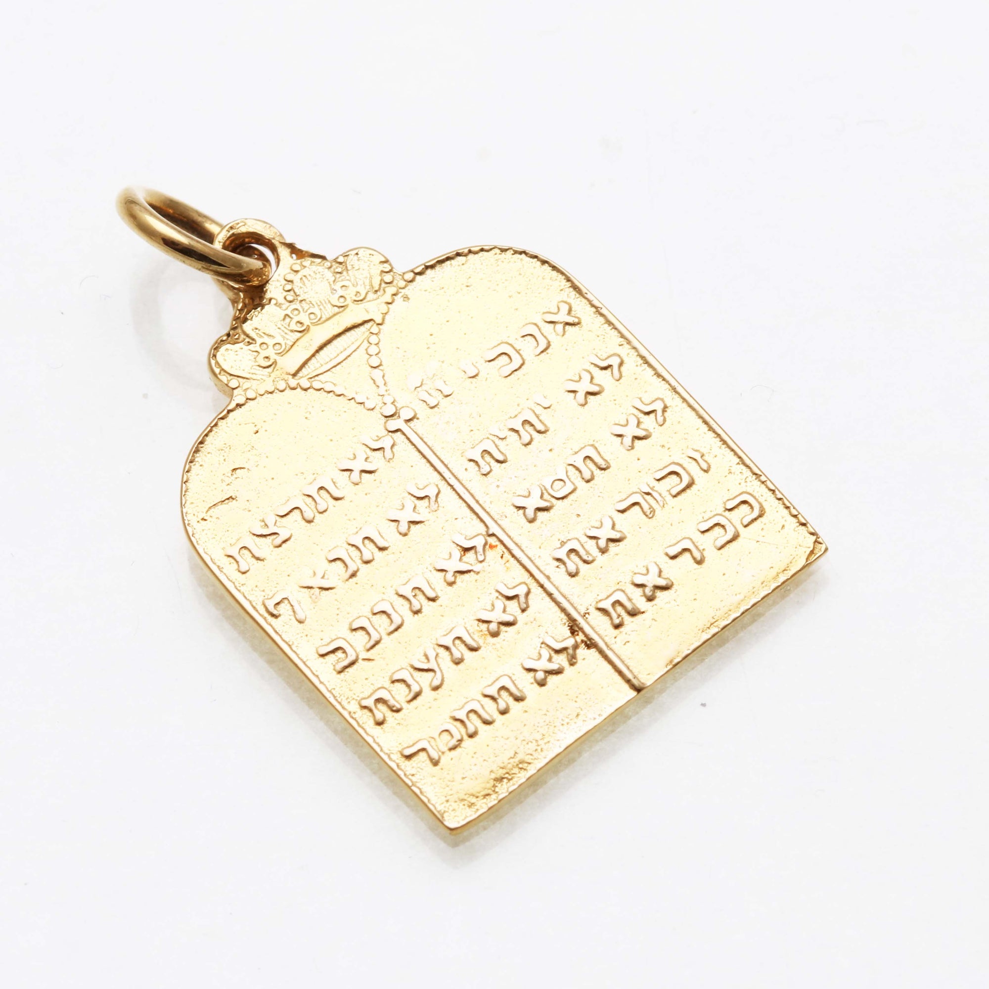 14k yellow gold 10 commandments Large pendant