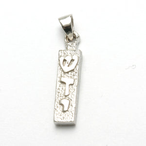 14k White Gold Mezuzah Pendant Shadai - JewelryJudaica