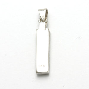 14k White Gold Mezuzah Pendant Shadai - JewelryJudaica