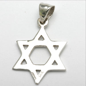 14k White Gold Jewish Star of David Large Pendant - JewelryJudaica