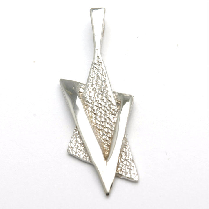 14k White Gold Modern Jewish Star of David Pendant - JewelryJudaica