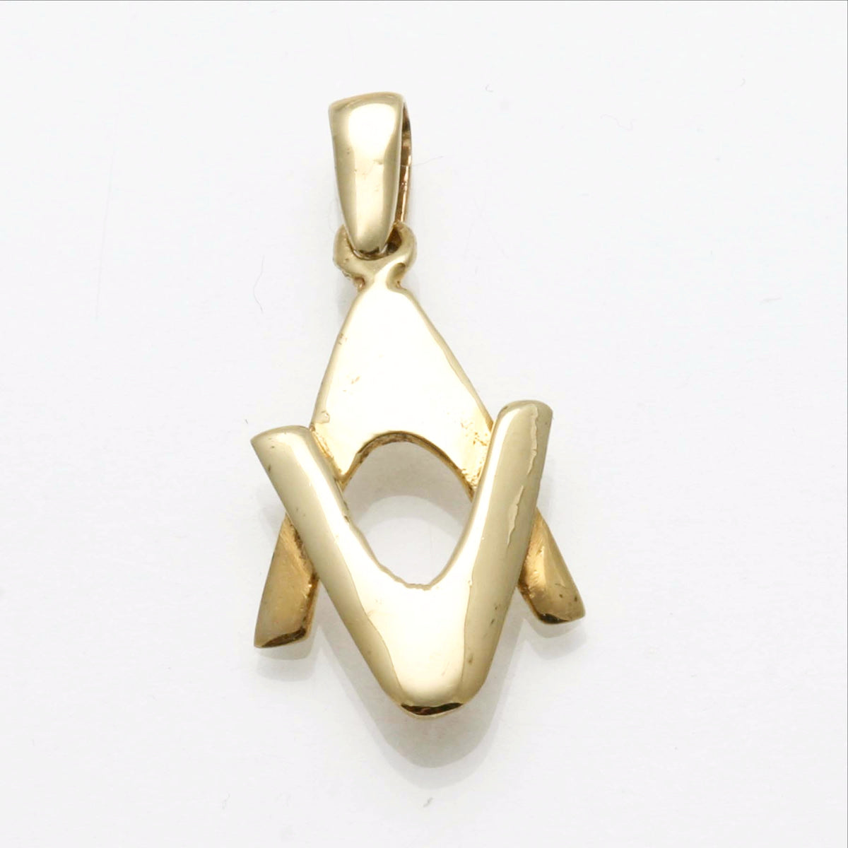 14k Yellow Gold Modern Star of David Pendant - JewelryJudaica