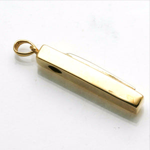 14k Yellow & White Gold Mezuzah Pendant Shin Rectanlge - JewelryJudaica