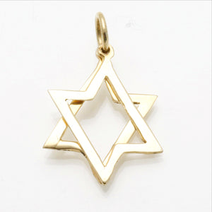 14k Yellow gold Kinetic Jewish Star of David Pendant - JewelryJudaica