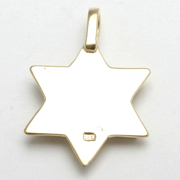14k Yellow & White Star of David Pendant - JewelryJudaica