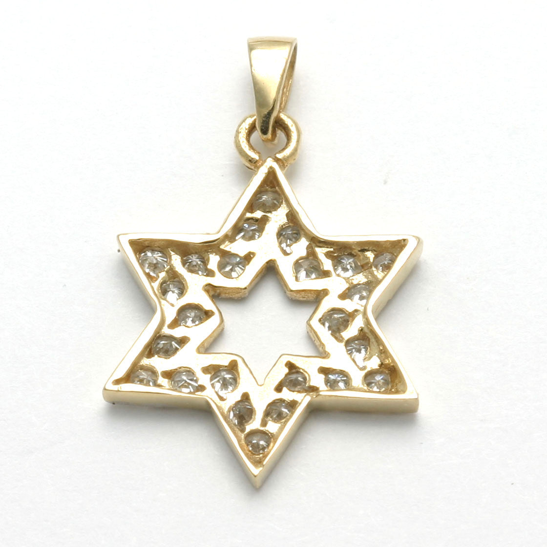 14k Yellow Gold Diamond Jewish Star of David Pendant 0.40 Carats - JewelryJudaica