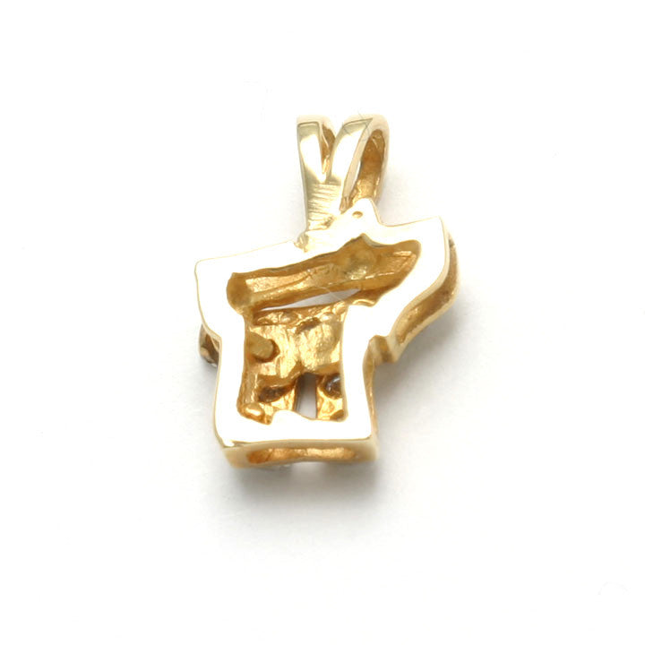 14k Yellow gold Diamond Chai Pendant Small - JewelryJudaica