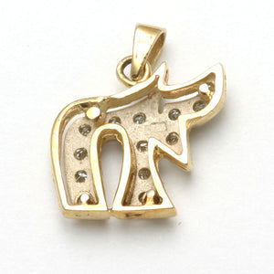 14k Yellow & White gold Diamond Chai Pendant - JewelryJudaica