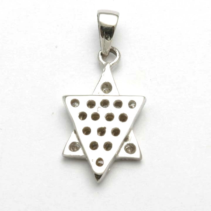 14k White Gold Diamond Star of David Pave 1/3 Carat Small - JewelryJudaica