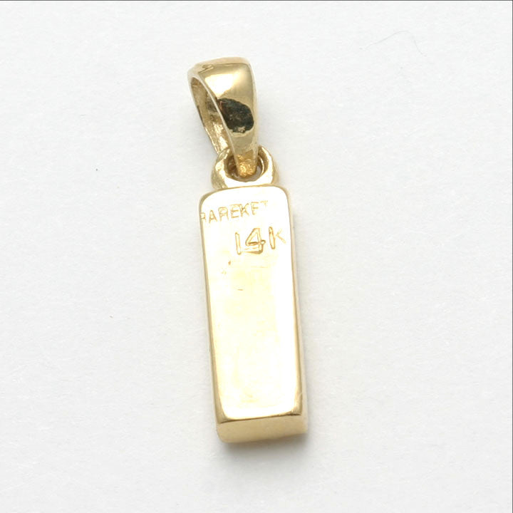 14k Yellow gold Mezuzah Diamond Pendant Solid Small - JewelryJudaica