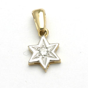 14k Yellow & White Gold Diamond Star of David Starburst - JewelryJudaica