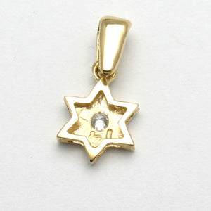 14k Yellow & White Gold Diamond Star of David Starburst - JewelryJudaica