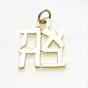 14k Yellow Gold Ahava Love Pendant Large - JewelryJudaica