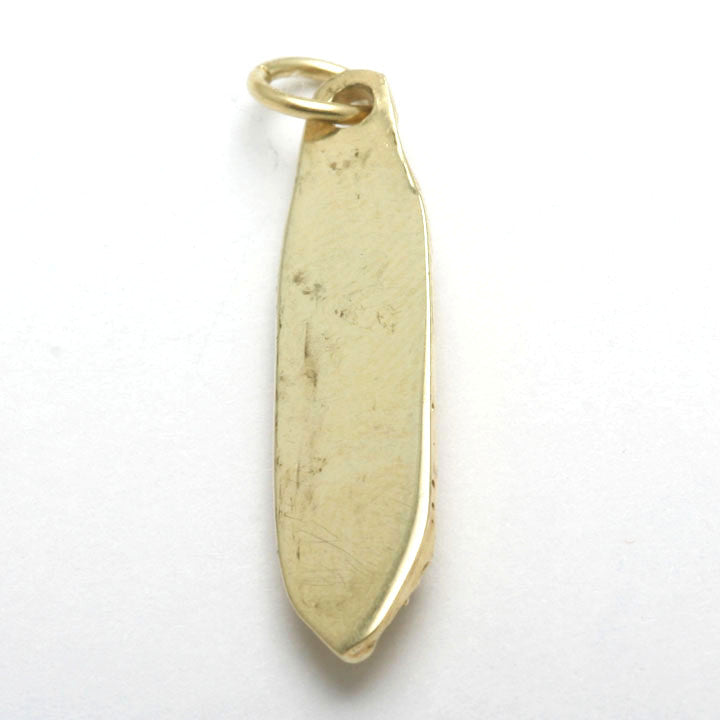 14k Yellow Gold Mezuzah Pendant Filigree Israel - JewelryJudaica