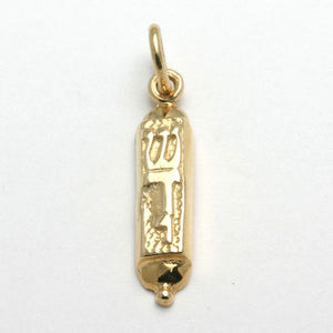 14k Yellow Gold Mezuzah Pendant Shadai - JewelryJudaica