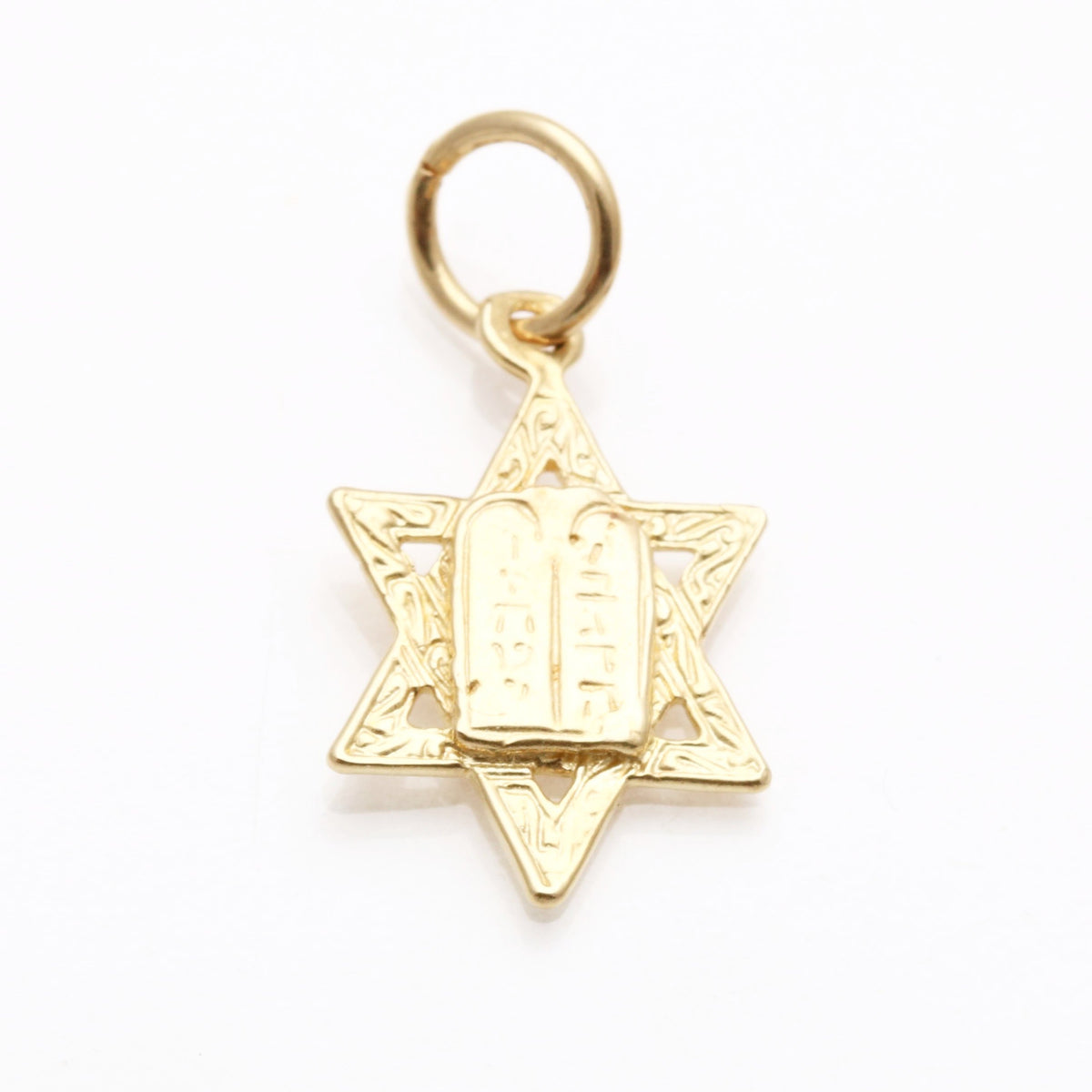 14k yellow gold 10 Commandments Star of David Pendant - JewelryJudaica