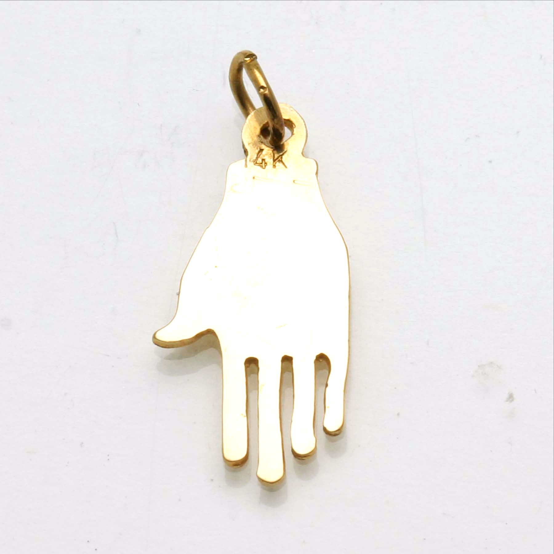 14k Yellow Gold Hamsa Star of David Pendant Small - JewelryJudaica