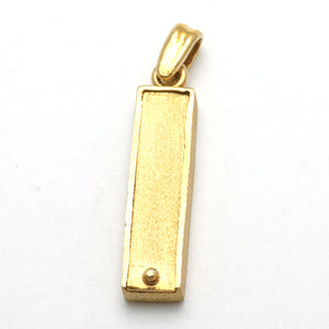 14k Yellow gold Mezuzah Chai Pendant Modern - JewelryJudaica