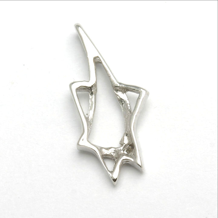 14k White Gold Star of David Diamond Pendant - JewelryJudaica