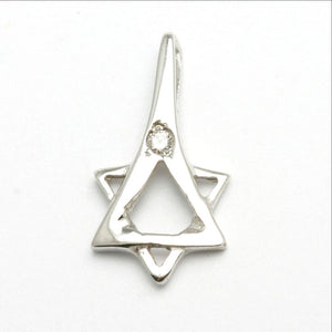 14k White Gold and Diamond Star of David Pendant - JewelryJudaica